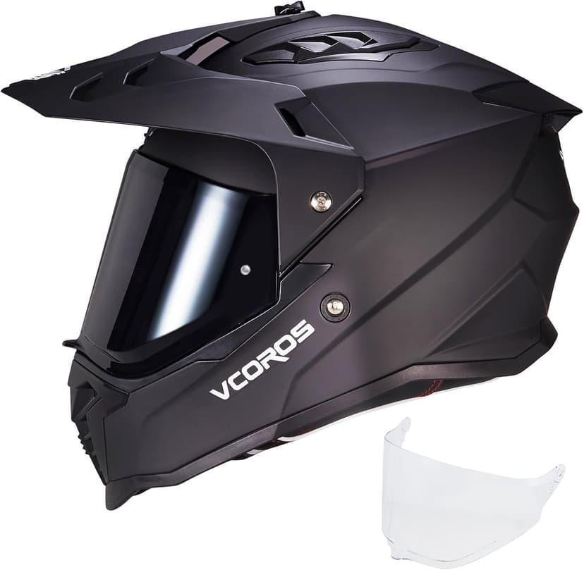VCOROS Adventure Motorcycle Helmet VS-908 with Visor ATV Dirt Bike Off Road Motocross Full Face Helmet for Adults DOT Approved