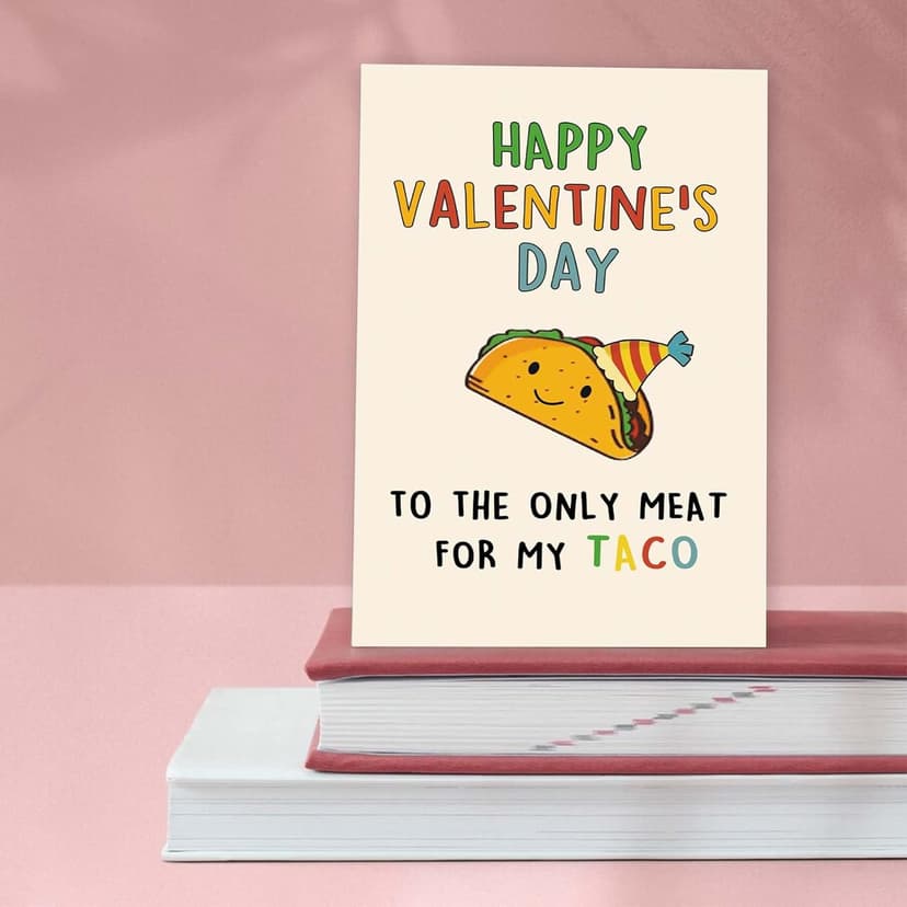 Lovely Taco Valentines Day Card for Him Her, Naughty Valentine's Day Gift for Husband Wife, Romantic Boyfriend Girlfriend Vday Card, To The Only Meat for My Taco
