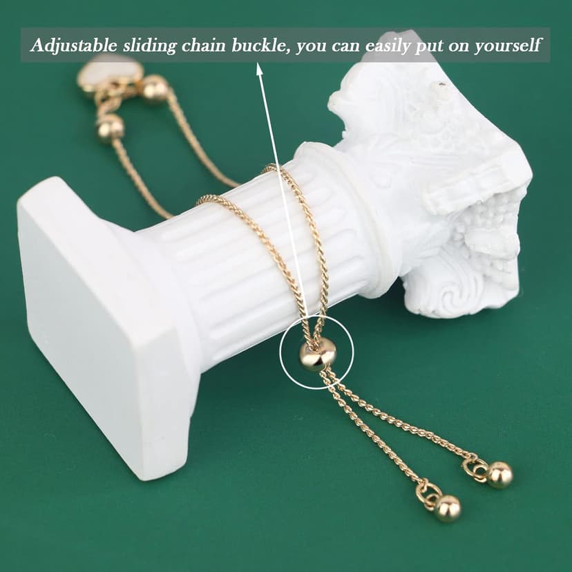 SmileBelle Christmas Gifts Best Friendship Bracelets for 2/3 Sisters Bracelets, Best Friend for Women 14K Gold Adjustable Besties Matching Bracelet, Friends Jewelry Stocking Stuffer for Women Girl