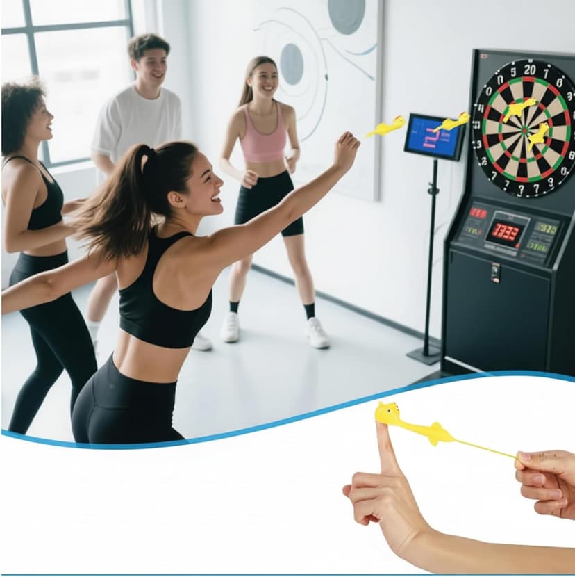 Chalyna 22 Pcs Flying Chicken Slingshot Rubber Finger Chicken Slingshot Include 16 Rubber Finger Toys 6 Dart Cups Funny Christmas Stuffers Novelty Gifts for Birthday Christmas Easter Party Favor