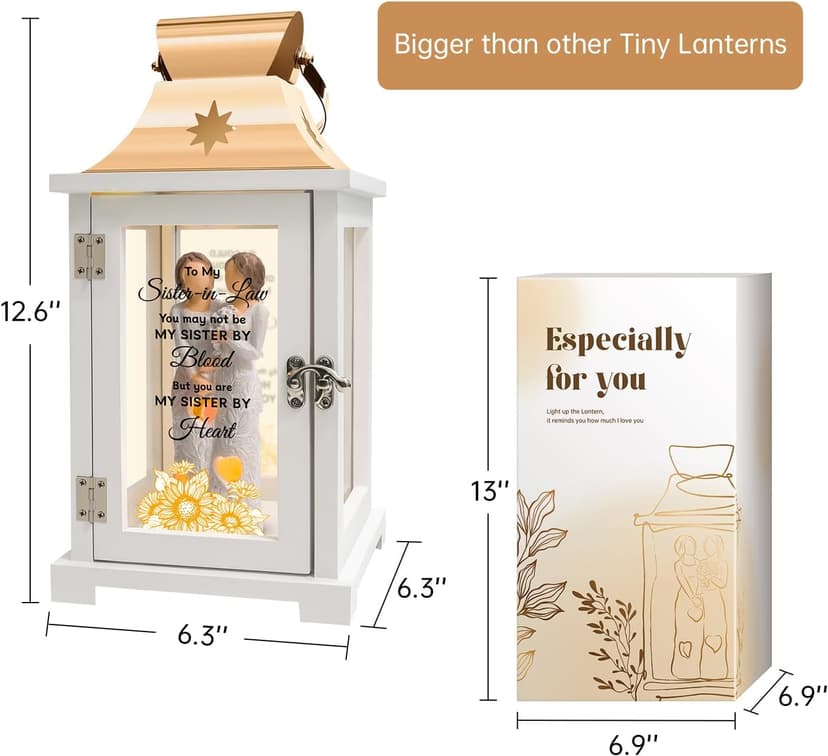 Sister in Law Gifts, Gifts for Sister in Law Birthday Christmas Mother's Day Wedding Gifts Lantern
