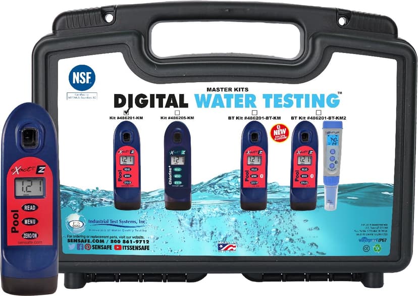 ITS 486201-KM Pool Exact EZ Photometer Master Pool Test Kit | 10 Parameters - F/C/T Chlorine, pH, Alkalinity, Calcium, Cyanuric, Copper, Salt, & Phosphate | 25 Tests All Parameters | NSF Certified