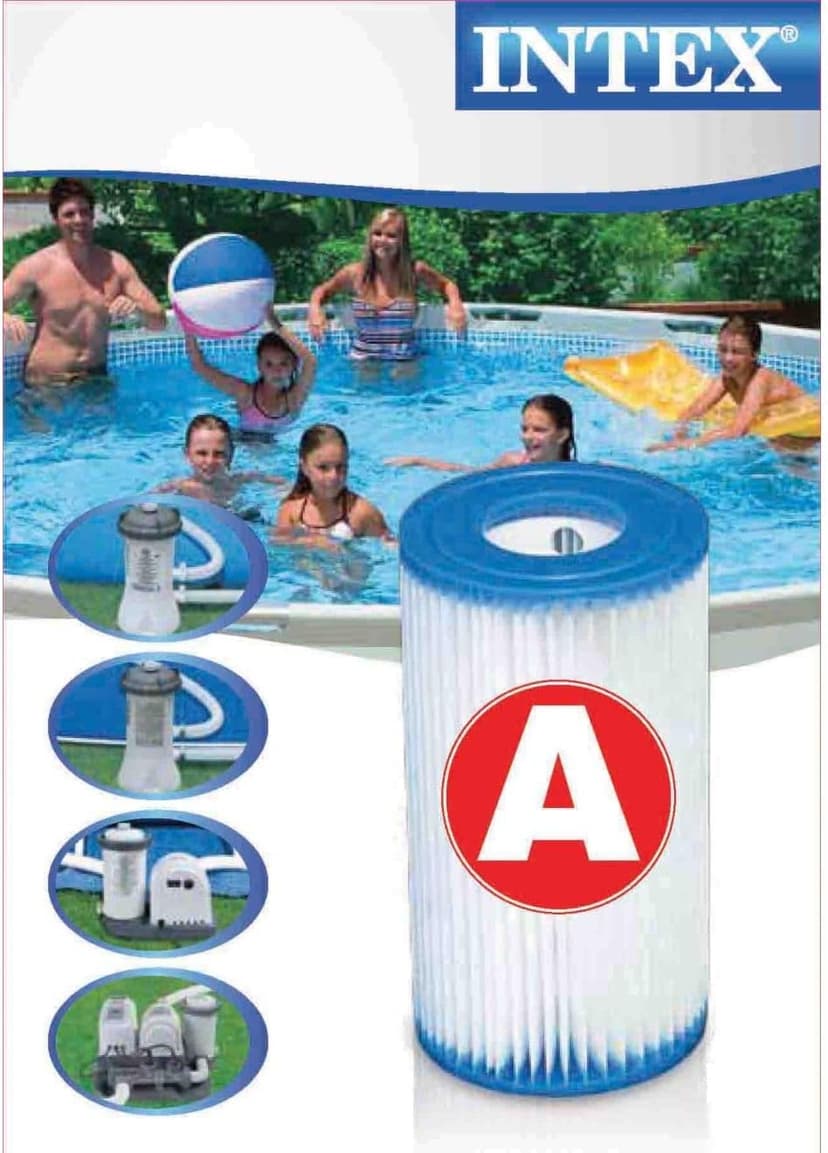 Intex 29000 Swimming Pool Easy Set Type A Replacement Filter Pump Cartridge (3 Pack)