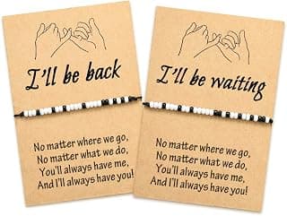 Gifts for Girlfriend Boyfriend His Her Tarsus Pinky Promise Couple Bracelets Set Morse Code Jewelry B083NCSP9Z