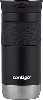 Contigo Byron Vacuum-Insulated Stainless Steel Travel Mug with Leak-Proof Lid Reusable Coffee Mug or Water Bottle BPA-Free 16oz Licorice Keeps Beverages Hot for 6 Hours or Cold for 12 Hours
