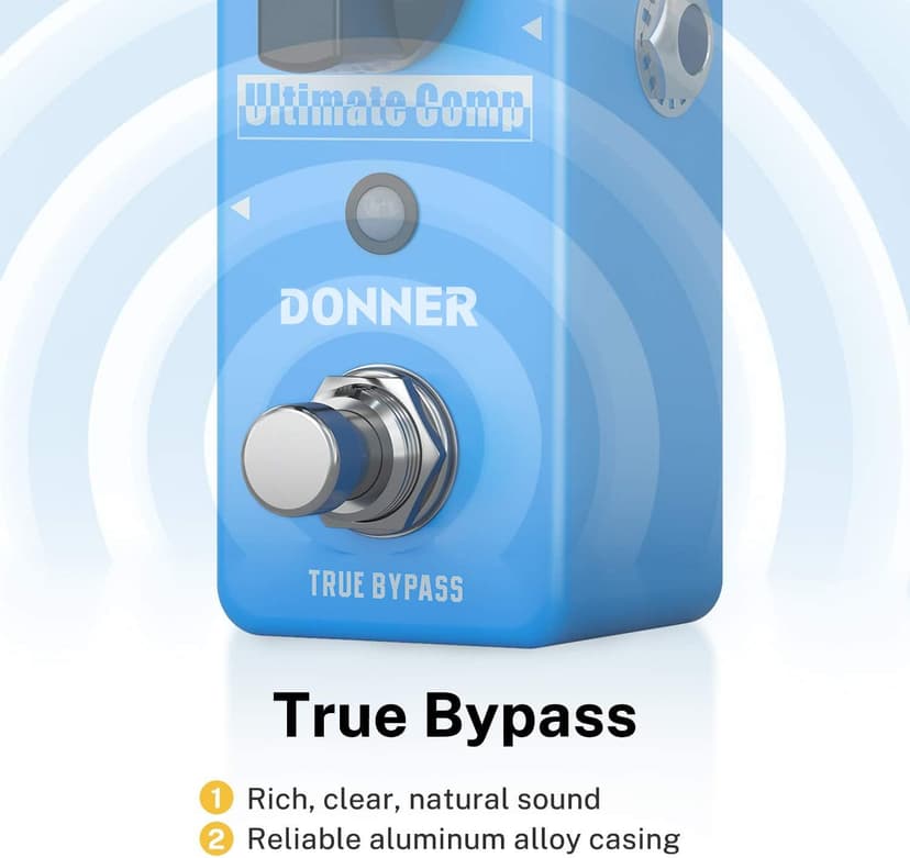 Donner Compressor Pedal, Ultimate Comp 2 Modes Compression Effect Pedal Pure Analog for Electric Guitar and Bass True Bypass