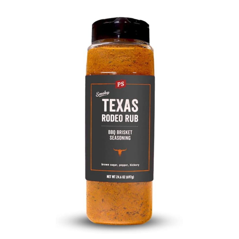 PS Seasoning Texas-Style Brisket Rodeo Rub- Dry BBQ Rubs and Spices for Grilling, Smoking, Roasting- Smoky Texas Flavor, BBQ Seasoning Spice Blend for Beef Brisket, Steak, Pulled Pork, Chicken, 24.6oz