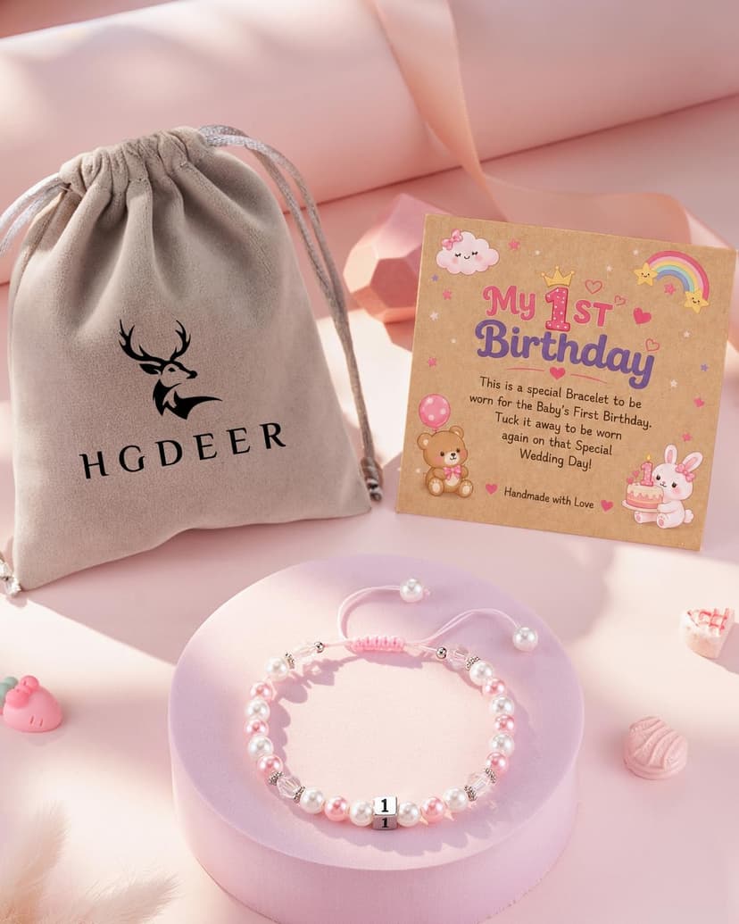 Adjustable 4-9 in Bracelet with Number Charm, Happy Birthday Gifts for Daughter Granddaughter Niece Little Girls Birthday Gifts for Kids, 1 2 Year Old Girl Birthday Bracelet B0H8SMJMX5