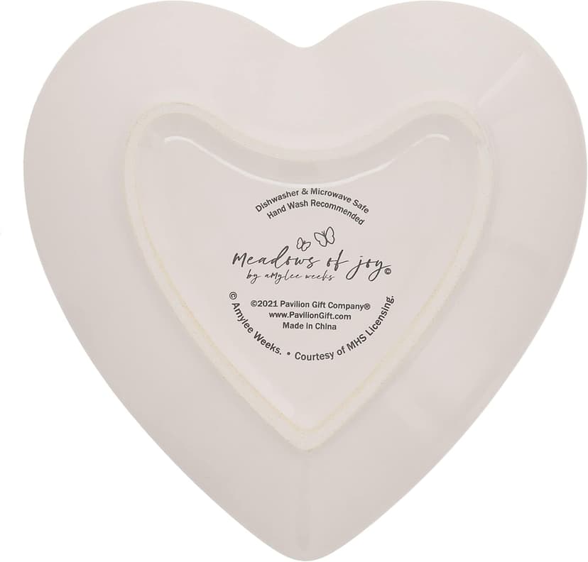 Pavilion Gift Company - Friend - Ceramic Heart-Shaped Keepsake Dish, Watercolor Floral Design, Valentines Day Gift For Girlfriend, Unique Gifts for Friend, Trinket Dish, Ring Holder, Jewelry Dish