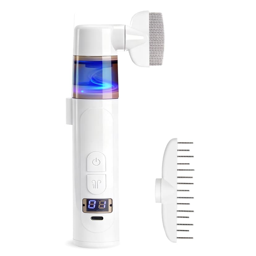Dyhodu Electric Lice Comb, 2 in 1 Lice Vacuum Comb Rechargeable Multifunctional Metal Removal Flea Brush Kit for Cat Dog All Hair