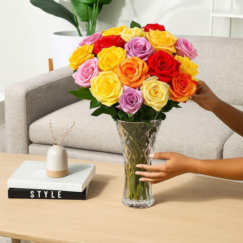 Aquarossa Farms – Flowers for Delivery, Fresh Flowers Bouquet, Handpicked from the Farm, Gift for Birthday, Anniversary, or Just Because – 24 Fresh Roses