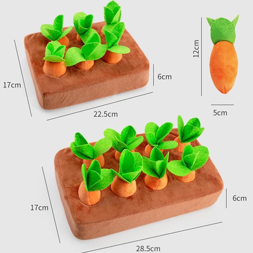 Ferret Foraging Toys Novelty Carrot Snuffle Mat Interactive Pet Treat Enrichment Toys for Small Animals Bunny Rabbit Chinchilla Guinea Pig Hamster (6Carrot)