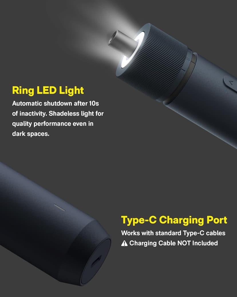 1/4'' Hex, Magnetic Lid, 1500mAh Rechargeable, LED Light, Ideal for Furniture Assembly, Home Improvement, and Garage Projects HOTO 25-Piece Upgraded Electric Screwdriver Kit, Cordless Screwdriver B0BLMQ8BXB