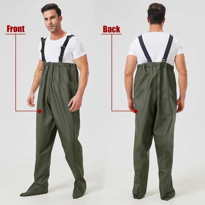 Pfeibk Men's Fishing Waders, Lightweight Breathable Chest Waders for Men, Waterproof Fly Fishing Waders