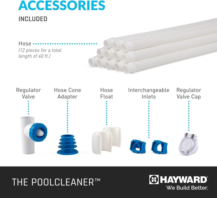 Hayward W3PVS40JST Poolvergnuegen Suction Pool Cleaner for In-Ground Pools up to 20 x 40 ft. (Automatic Pool Vaccum), White