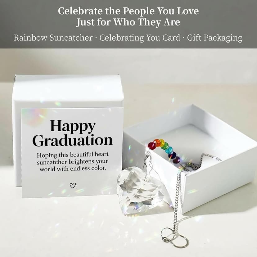Hegelda Graduation Gifts for Women Her 2026 Crystal Heart Suncatcher Ornaments B0GH76NCTW
