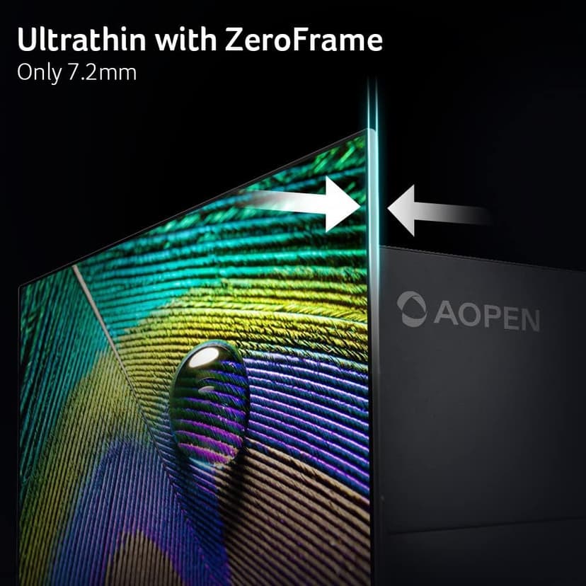 AOPEN by Acer 31.5 Inch 4K UHD ZeroFrame Home & Office Monitor | AMD FreeSync | Ultra-Thin Stylish Design | HDR 10 | 4ms G to G | Low Blue Light | Tilt | DP 1.2 & 2 x HDMI 2.0