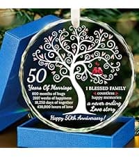 HEXMOZ Wedding Gifts for Couples 2025 - Mr and Mrs Gifts - Bridal Shower Gift, Wedding Ideas for Newly Wed, Bride, Future Mr Mrs - Just Married Glass Ornament 2025, 1st Married Couple Christmas Decor