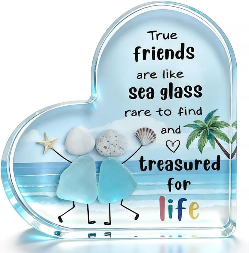 Friends Gifts Quote Heart Keepsake, Friendship Gift for Your Bestie, Soul Sister & Female Companion | Uplifting Emotional Support Present for Women, Birthday Gift Idea & Treasured Appreciation Token B0GJD78ZF9