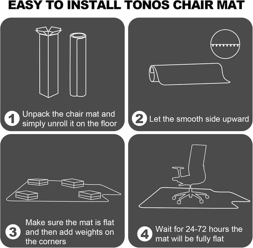 Chair Mat for Carpet- Low Pile (1/4" Thick) Carpet Protector for Office Gaming Computer Desk Chair. Heavy Duty Desk Chair Mat for Carpeted Floors, Semi Transparent