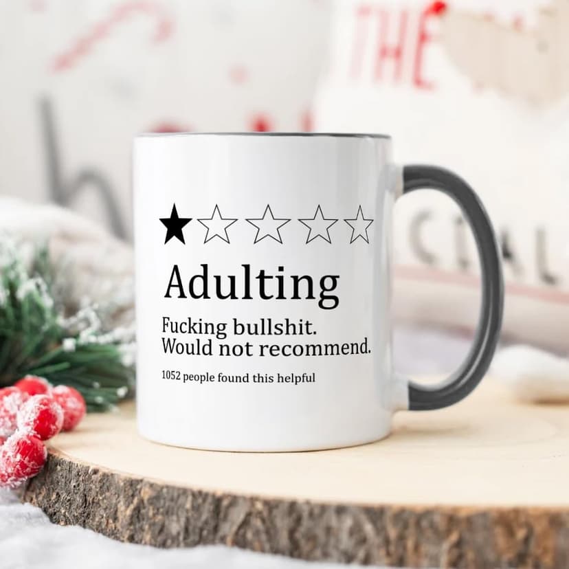 Funny Gifts for Age Ceremony, Hilarious Being an Adult Would Not Recommend Coffee Mug,Birthday Christmas Gifts for 18 Years Old Grown-Up Tea Cup 11 OZ B0DNJHSK26