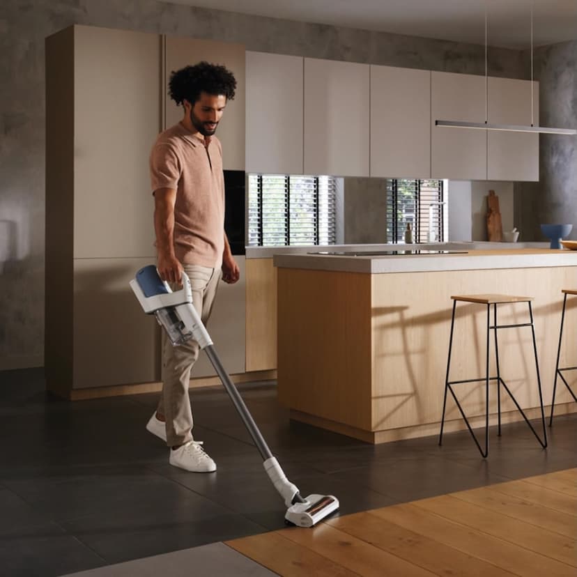Miele Duoflex Vacuum Cleaner, Cordless and Bagless Multi-Use Flexible Stick Vacuum with Attachable MultiFloor Brush, in Brilliant White / Space Grey / Nordic Blue