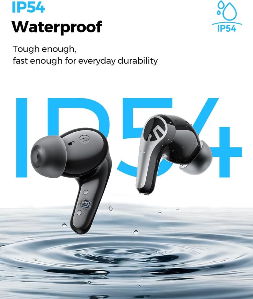 SOUNDPEATS C30 Hybrid ANC Earbuds with LDAC Hi-Res Audio, 52H Playtime -52dB Adaptive Noise Cancelling Wireless Earbuds, 6-Mic Clear Call, 12mm Driver, Bluetooth 6.0, Multi-Point, IP54 for Work/Travel