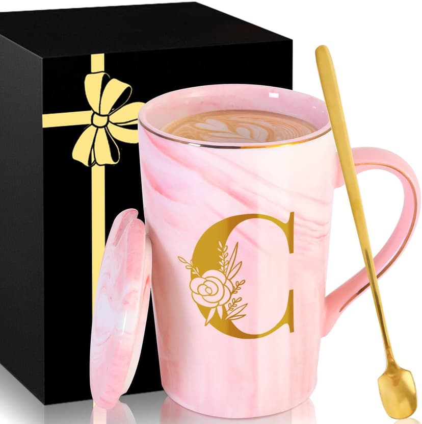 Personalized Ceramic Coffee Mug with Lid Tea Cup Girlfriend Gf Gifts Future Mrs Her Women Boyfriend 1 One Year Anniversary Meaningful Cute Romantic Christmas Xmas First Valentines I Love You More,C B0D7HTC3MR