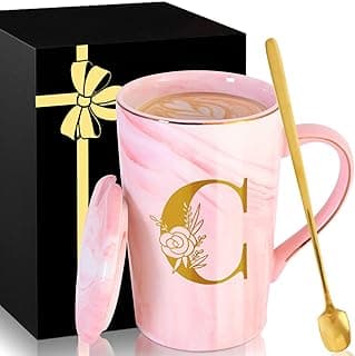 Personalized Ceramic Coffee Mug with Lid Tea Cup Girlfriend Gf Gifts Future Mrs Her Women Boyfriend 1 One Year Anniversary Meaningful Cute Romantic Christmas Xmas First Valentines I Love You More,C B0D7HTC3MR