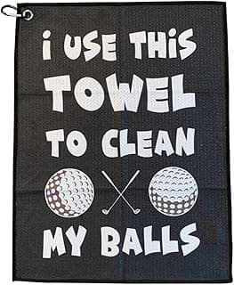 SHANKITGOLF Golf Towel for Golf Bag Microfiber with Clip, Funny Cleaning Cloth for Balls & Clubs, Premium Accessories, Gift for Men, Golfers, Dad