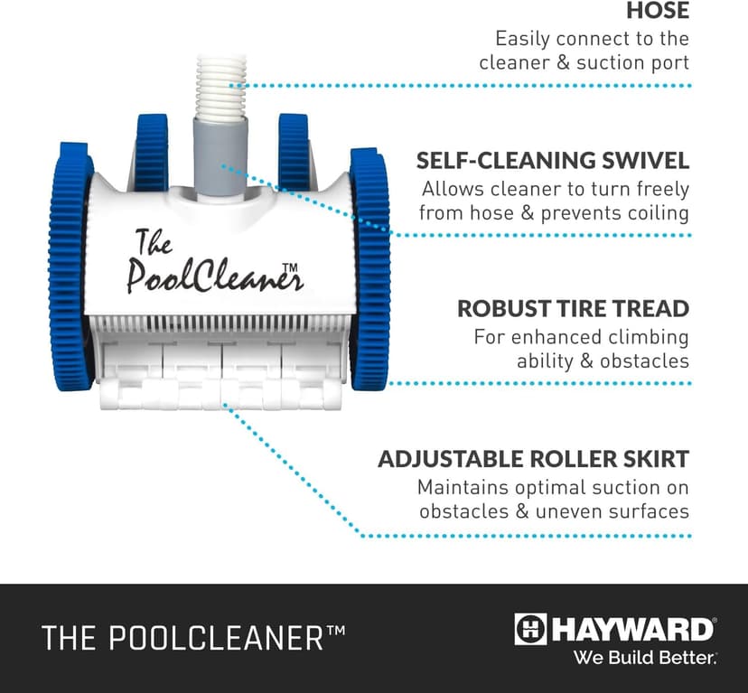 Hayward W3PVS40JST Poolvergnuegen Suction Pool Cleaner for In-Ground Pools up to 20 x 40 ft. (Automatic Pool Vaccum), White