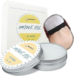 NICOLEKAY Mink Oil for Leather Boots, Leather Conditioner and Cleaner 3.52 oz-All-Natural Waterproof Soften and Restore Shoes