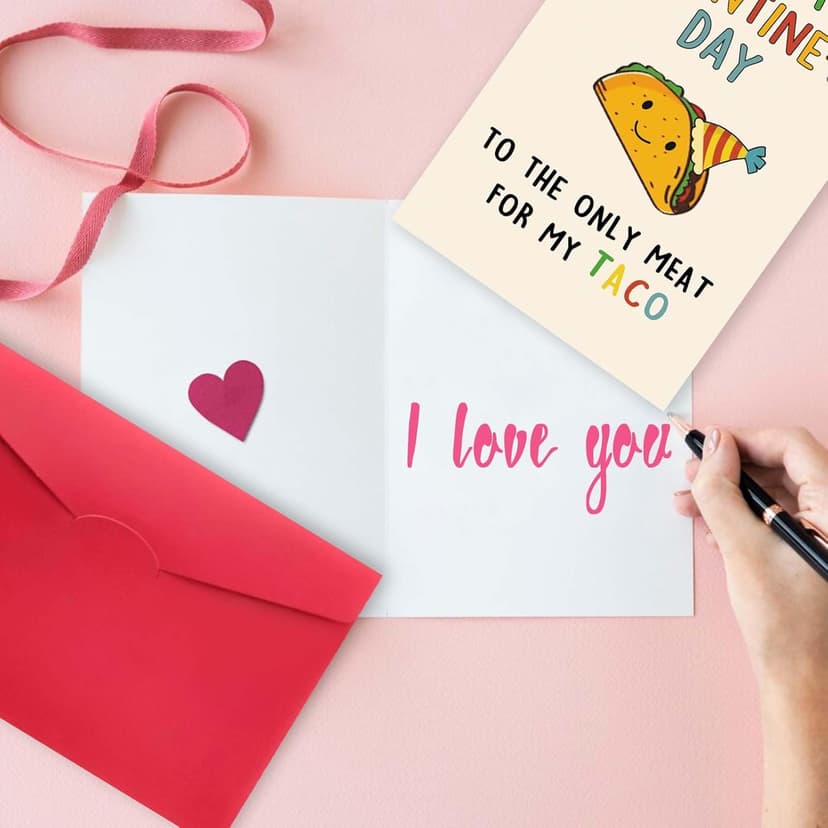 Lovely Taco Valentines Day Card for Him Her, Naughty Valentine's Day Gift for Husband Wife, Romantic Boyfriend Girlfriend Vday Card, To The Only Meat for My Taco
