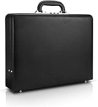 Briefcases for Men, Professional Leather Briefcase with Lock, Hard Shell Business Brief Case, Durable Executive Attache Case for Laptop Documents, Mens Hard Briefcase for Work Office Travel