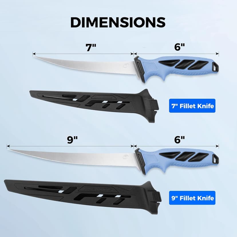 Calamus SwiftEdge Fillet Knife Set, Fishing Knife, G4116 German Stainless Steel, Ultra-Sharp & Flexible Blade, Rust & Corrosion-Resistant Blade, Non-Slip Handle, Fishing Gear, Fishing Gift For Men