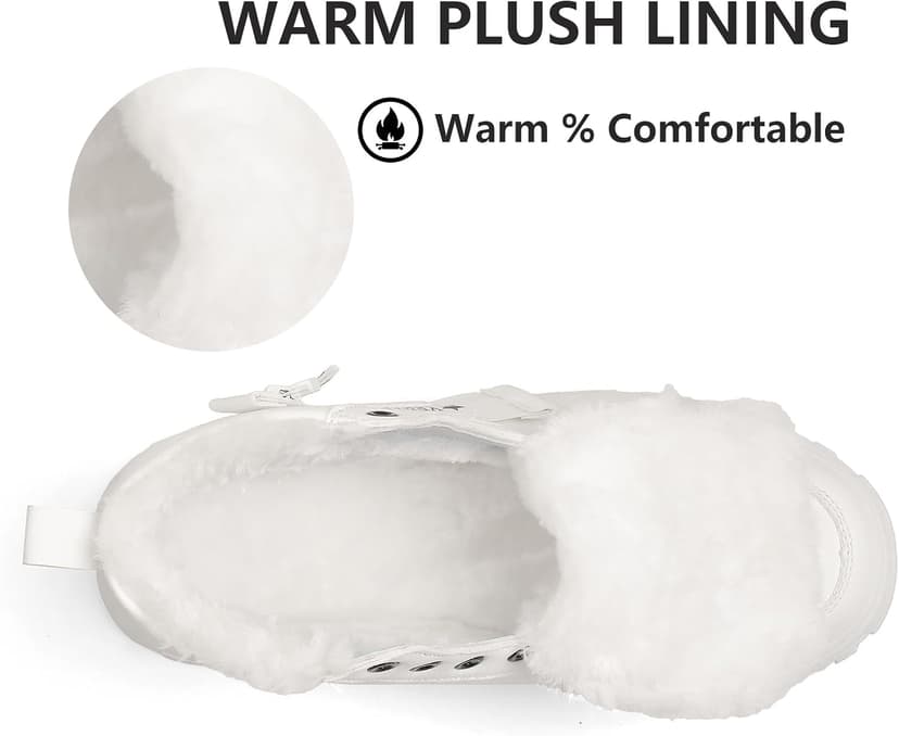 Yeeteepot Womens Snow Boots Warm Winter Boots Ladies Fur Lined Ankle Boots Lace Up Outdoor Booties Anti-Slip Sneakers Waterproof Walking Shoes