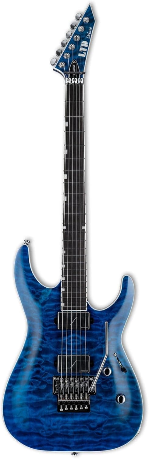 ESP LTD MH-1000 QM Electric Guitar - Black Ocean
