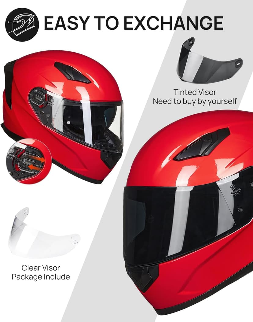 ILM Motorcycle Helmets Full Face with Anti-Fog Pinlock for Cascos para Motos Snowmobile Mens Women Heated Shield Compatible DOT Model 129