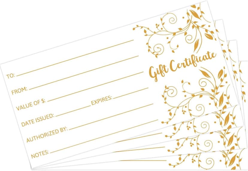 Fancy Land Blank Gift Certificates 25pcs Gold Foil Certificate Cards with Envelopes for Business Salon Spa Restaurants Vouchers for Christmas Holiday