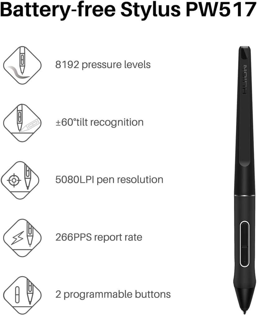 HUION KAMVAS 22 Drawing Tablet with Screen 120% sRGB PW517 Battery-Free Stylus Adjustable Stand, 21.5inch Pen Display for Windows PC, Mac, Android