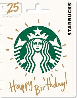 Happy Birthday - $25 Starbucks Happy Birthday Physical Gift Card - $25 B017IF4HKS