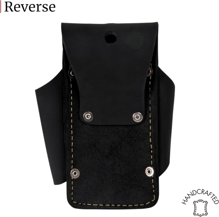 FESA Small Leather Tool Pouch - 5-in-1 Heavy Top Grain Leather Small Tool Pouch with a Steel Hammer Loop, 4 Pockets & Reinforced Heavy Duty Rivets - Fits Belts up to 3" - Handcrafted