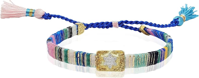 Star of David Macrame Friendship Bracelet Jewish Women Gift B07FY3824Z