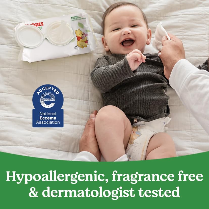 Huggies Natural Care Sensitive Baby Wipes, Unscented, Hypoallergenic, 99% Purified Water, 12 Flip-Top Packs (768 Wipes Total), Packaging May Vary B07SCL613T