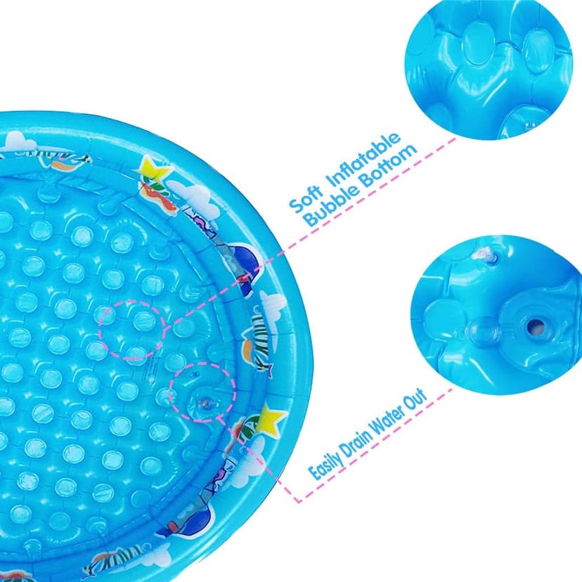 3 Rings Kiddie Pool for Toddler, 48”X12”,Kids Swimming Pool, Inflatable Baby Ball Pit Pool, Small Infant Pool (Blue)