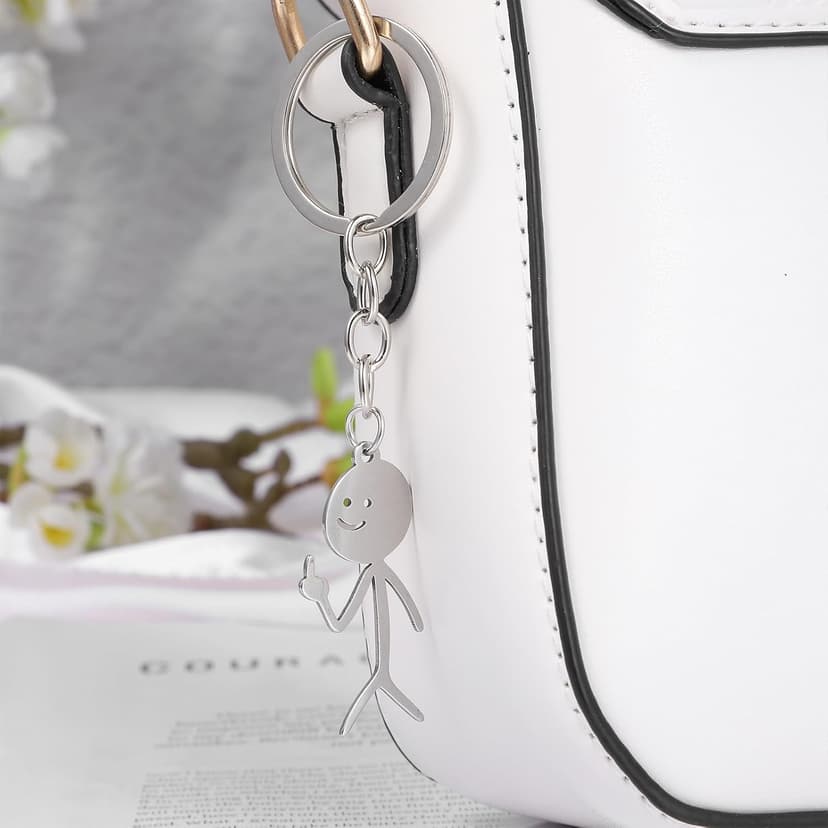 Ouligay 3Pcs Funny Keychain for Women,Middle Finger Keyring,Fun Keychains,Matching Keychains,Cool Gifts for Men