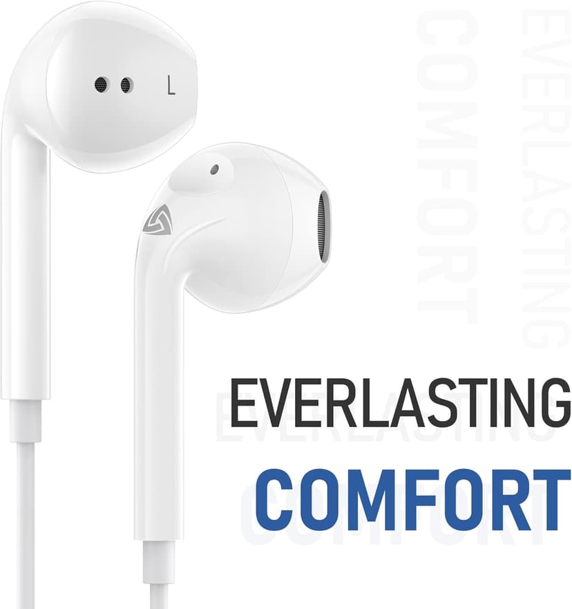 LUDOS ZENITH Wired Earbuds in-Ear Headphones, 2 Years Warranty, Earphones with Microphone, Corded for 3.5mm Jack Ear Buds for iPhone, Samsung, Computer, Laptop, Kids, School Students, Women, Small Ear