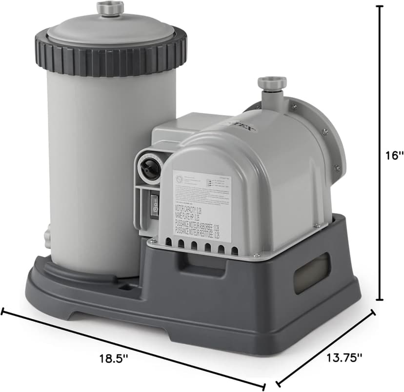 INTEX C2500 Krystal Clear Cartridge Filter Pump for Above Ground Pools: 2500 GPH Pump Flow Rate – Improved Circulation and Filtration – Easy Installation – Improved Water Clarity – Easy-to-Clean