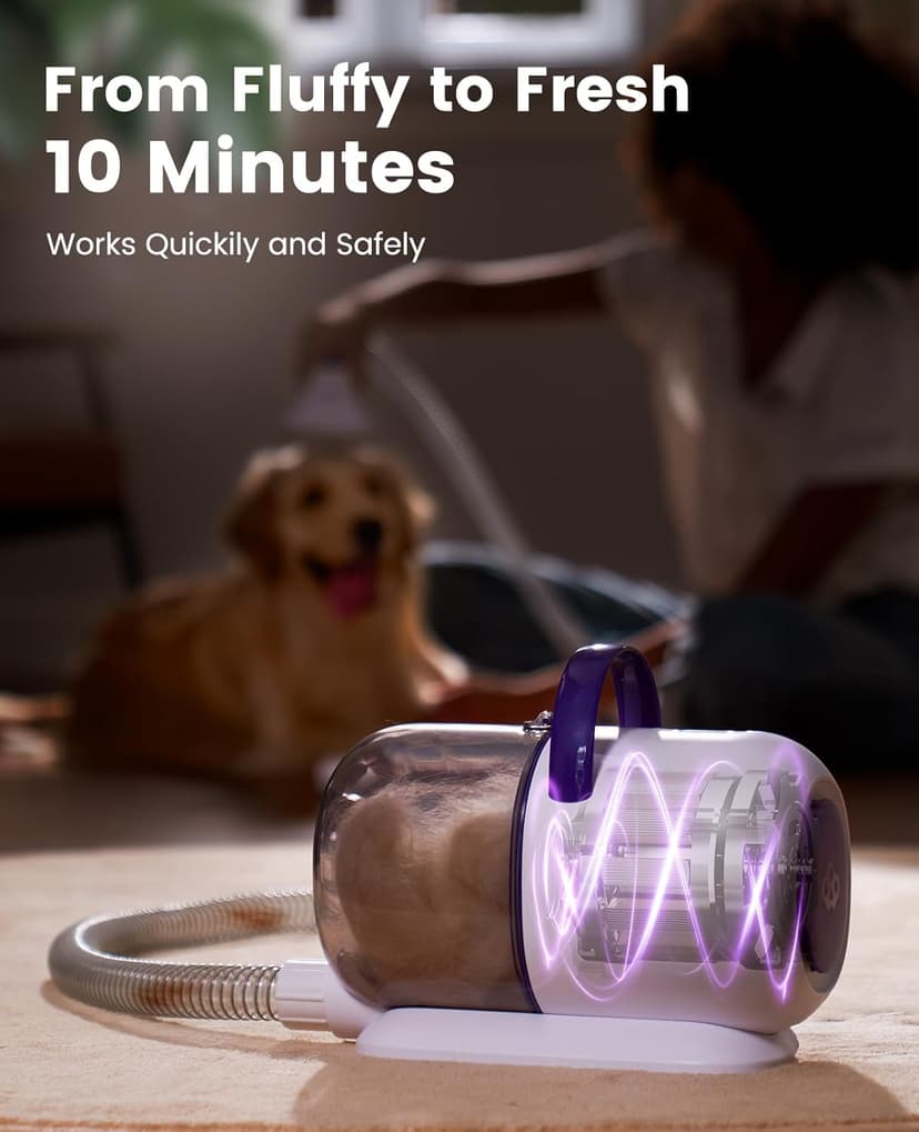 oneisall Dog Grooming Vacuum Kits: 15000Pa Shedding Brush with Grooming Tools, 3 Suction Low Noise, Pet Grooming Vacuum for Thick and Undercoat, 1.5L Dust Cup Dog Hair Vacuum, Home Cleaning, LM5