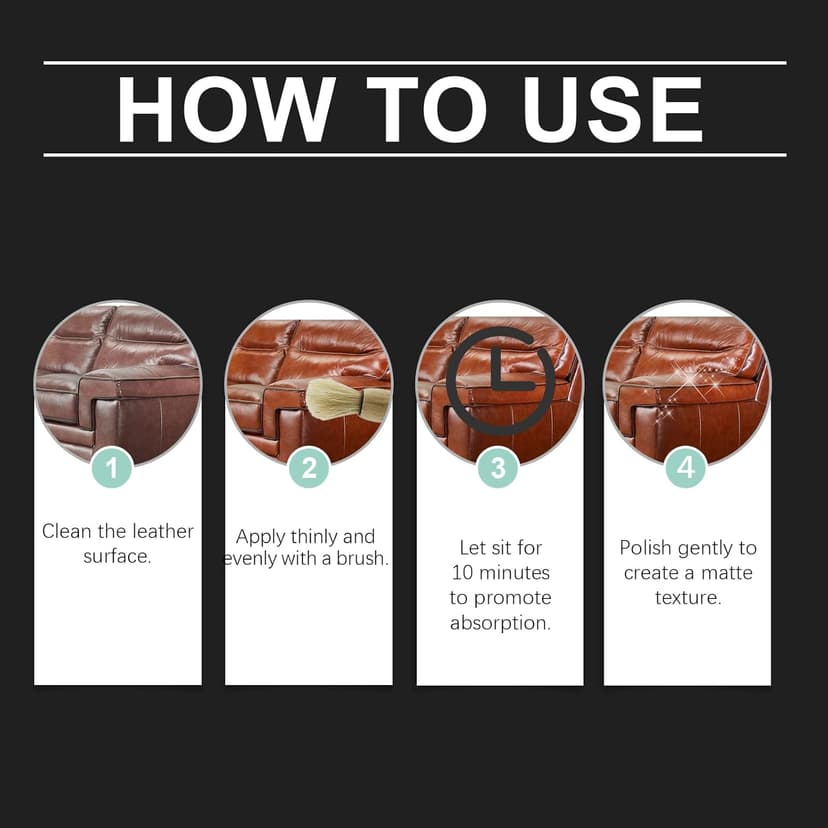 Leather & Furniture Repair Salve with Brush, Original Leathers Recoloring Balm Wood Cleaner, Wood Polish Wax, Household Upholstery Maintenance Kit for Home, Sofa, Car Seats